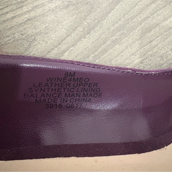 Nine West Wine Purple Suede Block Heel Loafer Sz 8 Fringe Studded NEW Classic - Picture 7 of 9